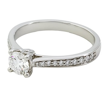 Platinum Lab grown Diamond solitaire Ring size N